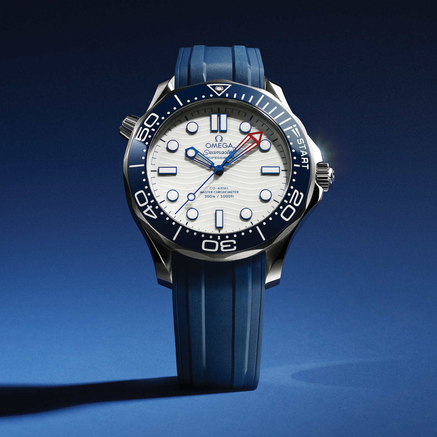 OMEGA Seamaster Diver 300M – Kautschukband Blau ohne Faltschließe 20 mm – S Produktbild main 3
