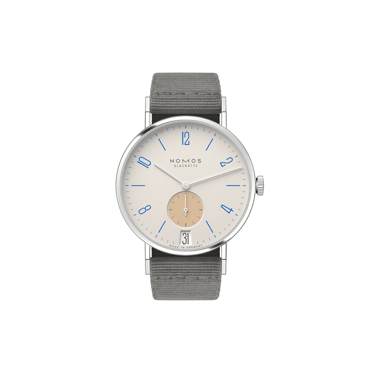 NOMOS Glashütte Tangente 38 Datum Schulhausweiß Produktbild main 0