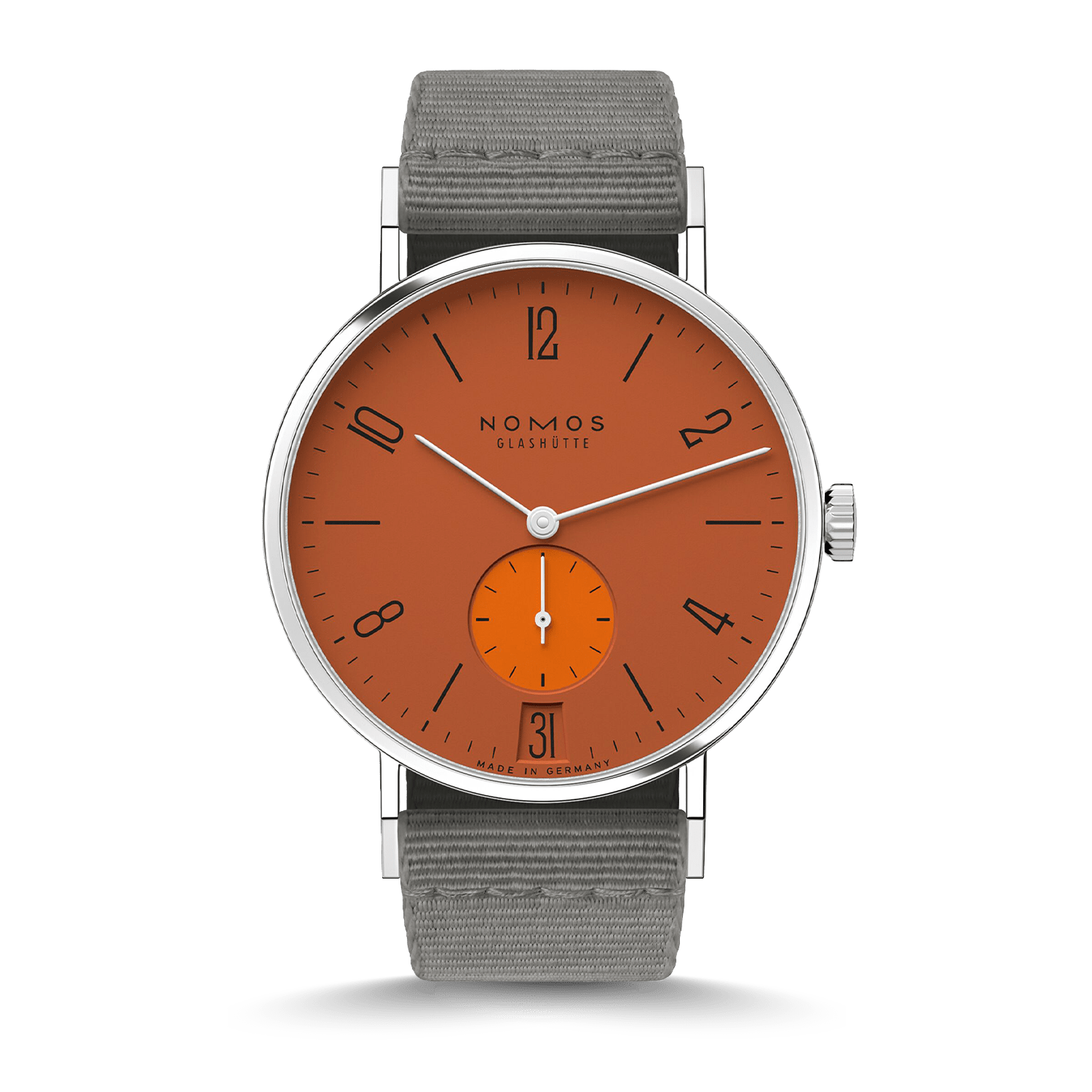 NOMOS Glashütte Tangente 38 Datum Poporange