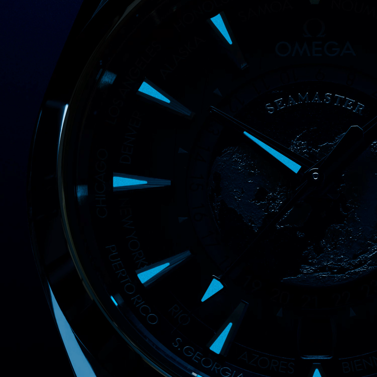 OMEGA Seamaster Aqua Terra GMT Worldtimer Summer Blue 43 Produktbild main 2