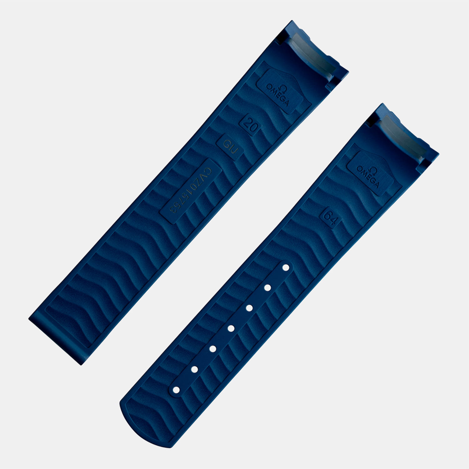 OMEGA Seamaster Diver 300M – Kautschukband Blau ohne Faltschließe 20 mm – S Produktbild main 2