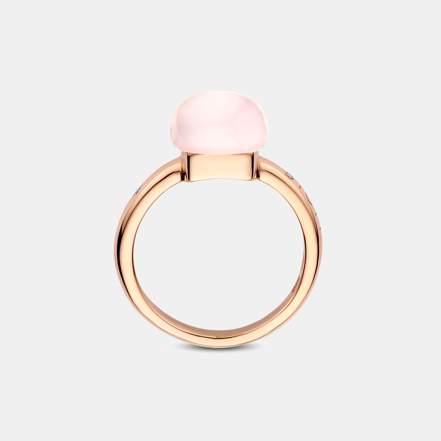 Bigli Mini Sweety Ring mit Rosenquarz und Perlmutt – Ringweite 57 Produktbild main 1