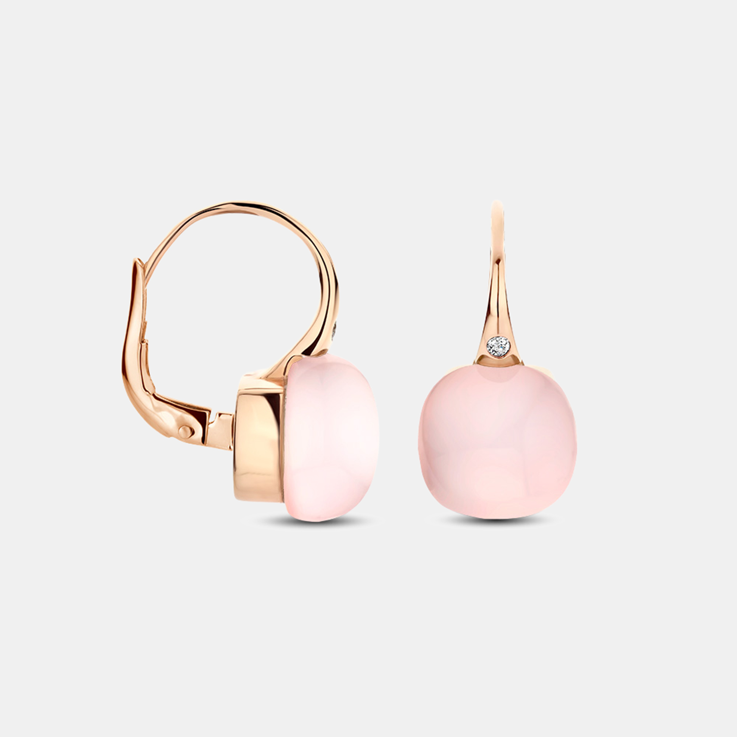 Bigli Mini Sweety Ohrringe mit Rosenquarz und Perlmutt Produktbild main 1