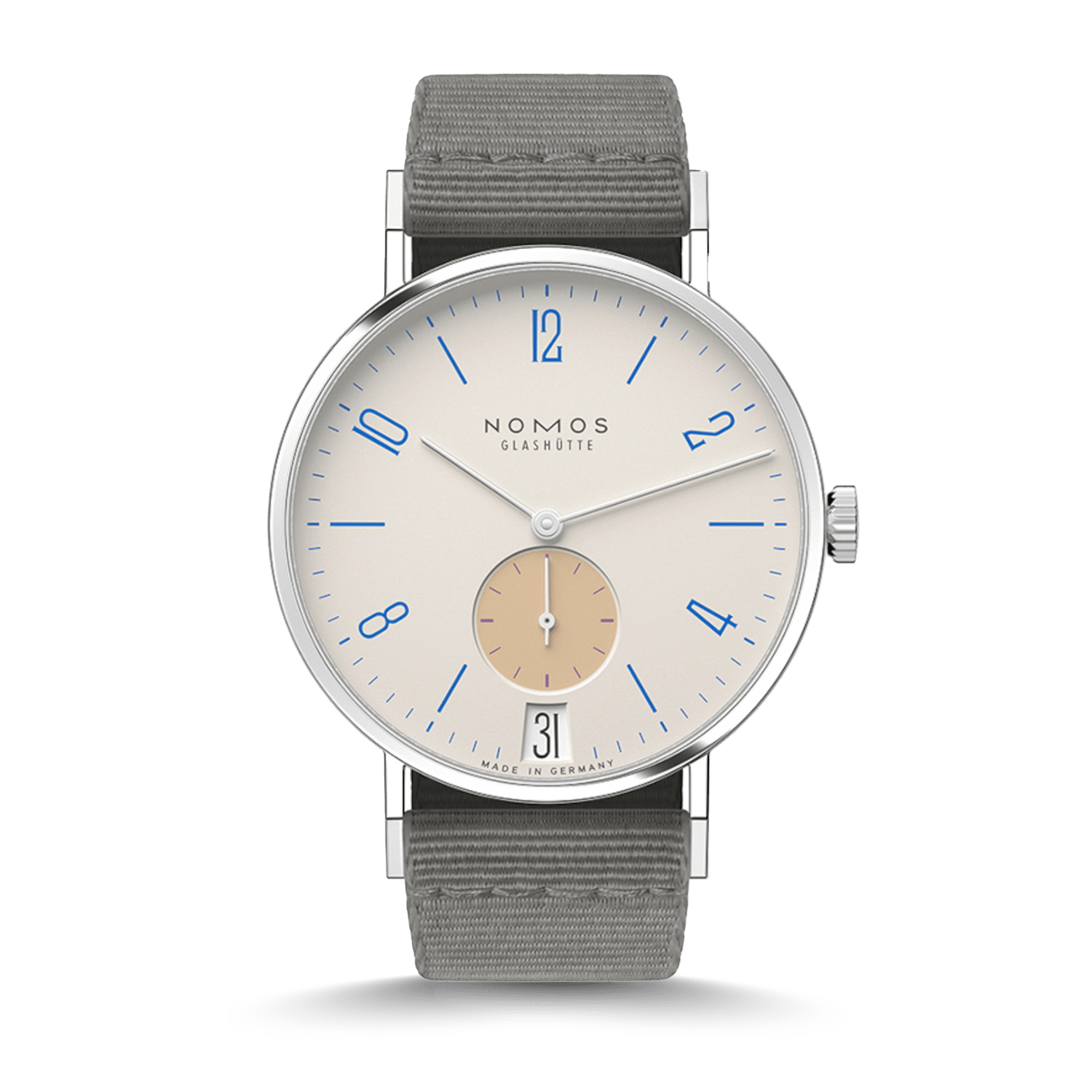 NOMOS Glashütte Tangente 38 Datum Schulhausweiß CPO