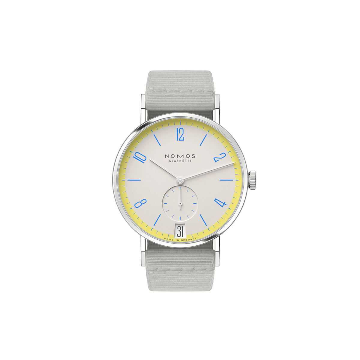 NOMOS Glashütte Tangente 38 Datum Lemonbiscuit Produktbild main 0