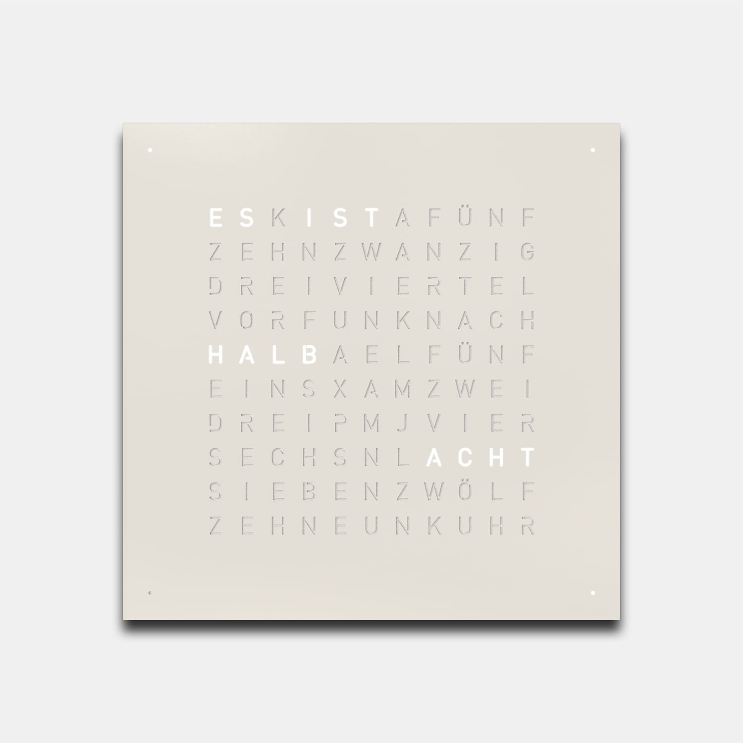 QLOCKTWO EARTH 45 White Pepper – Weißer Korpus Produktbild main 0