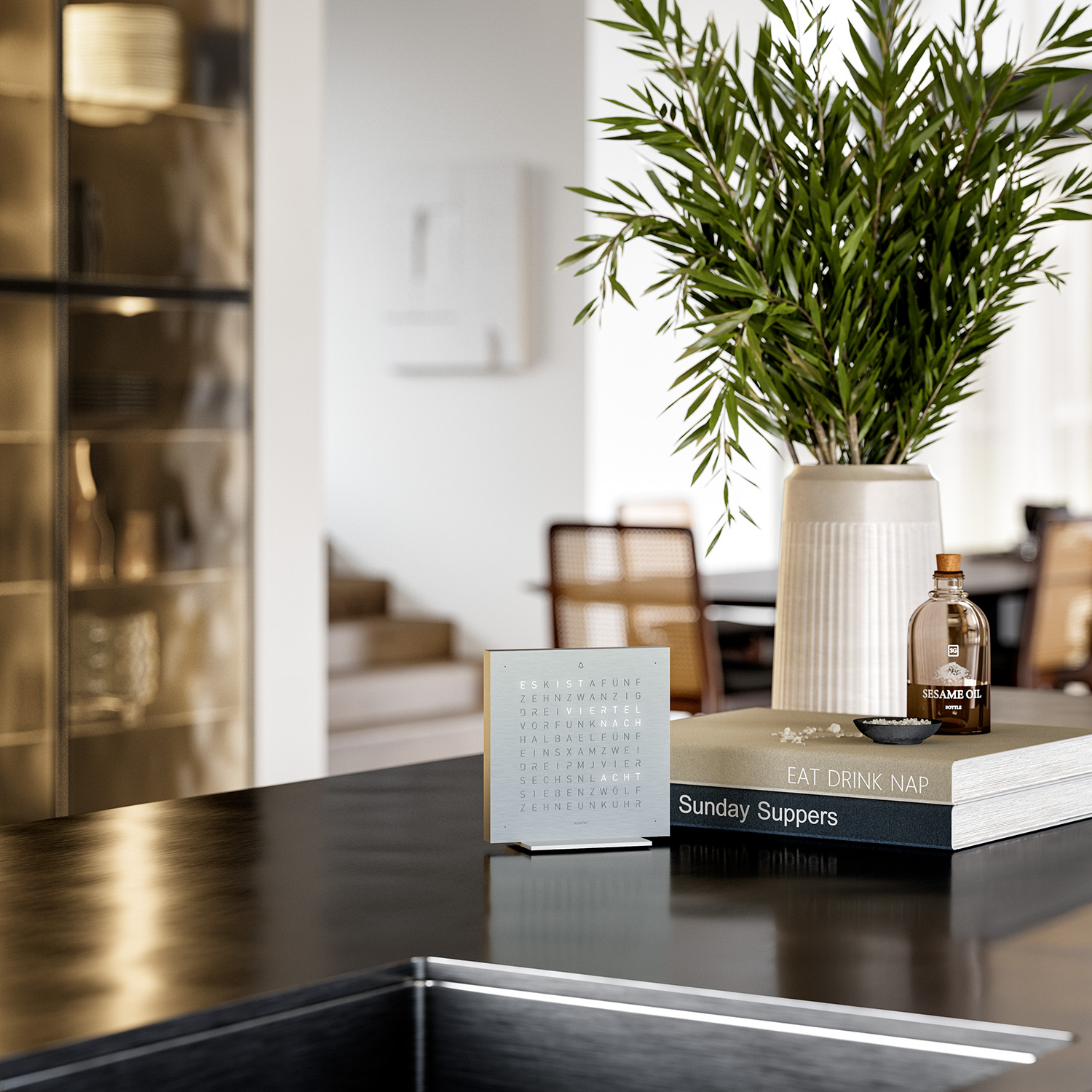 QLOCKTWO EARTH 13.5 Full Metal Produktbild main 2