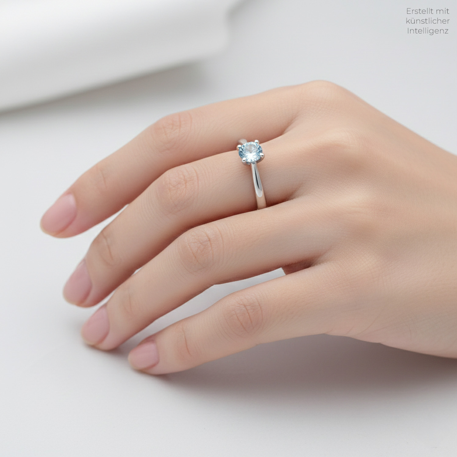 ALTHERR Diamonds Ring 4er-Krappe Weißgold Aquamarin – Ringweite 57 Produktbild main 1