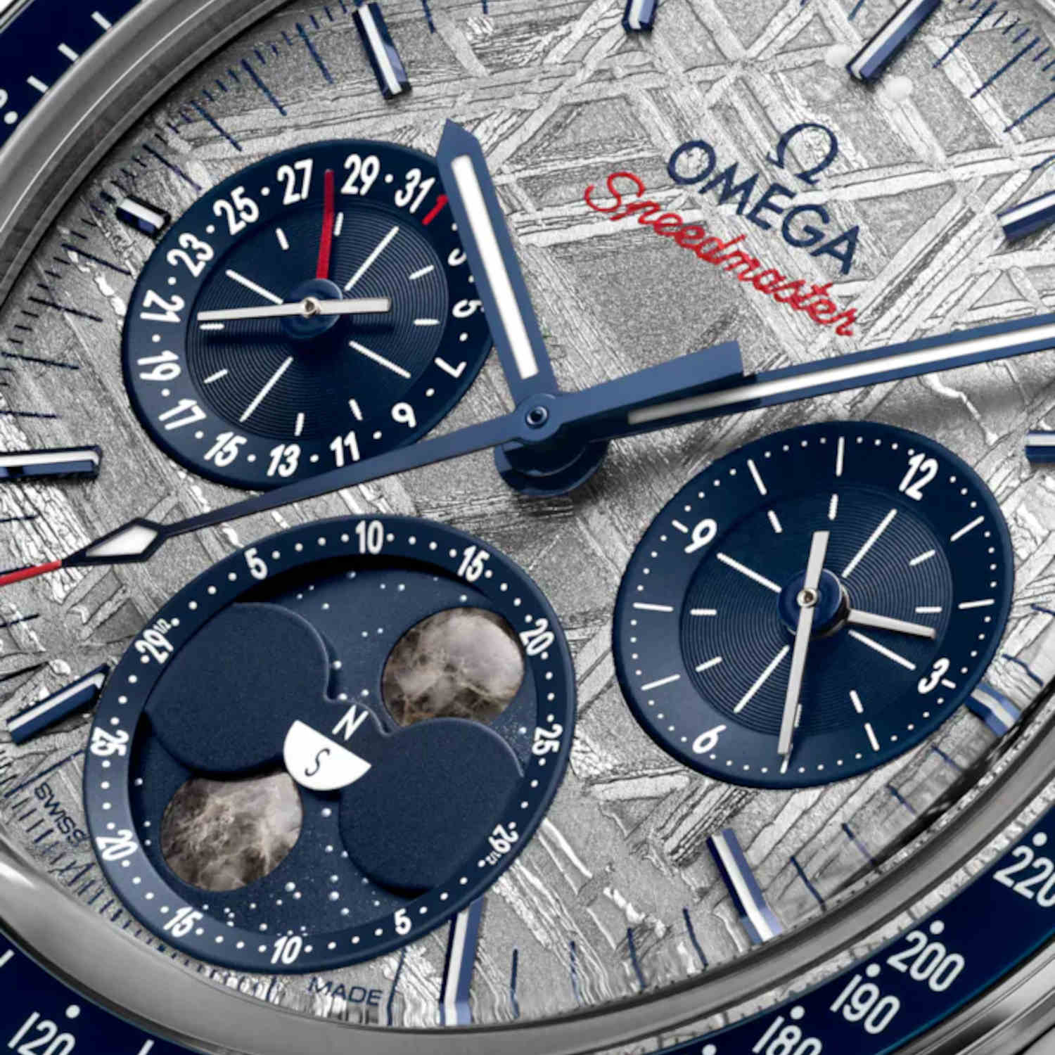 OMEGA Speedmaster Mondphase Meteorit Produktbild main 3
