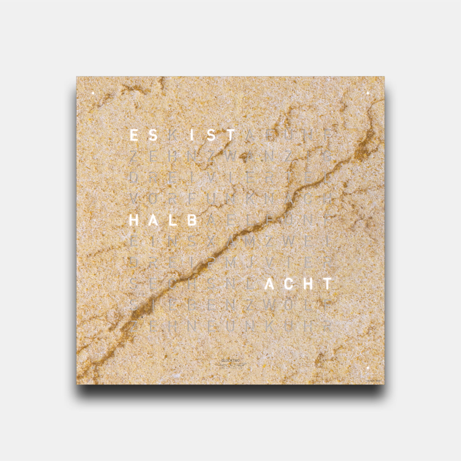 QLOCKTWO EARTH 45 Creator's Edition Desert – Weißer Korpus Produktbild main 0