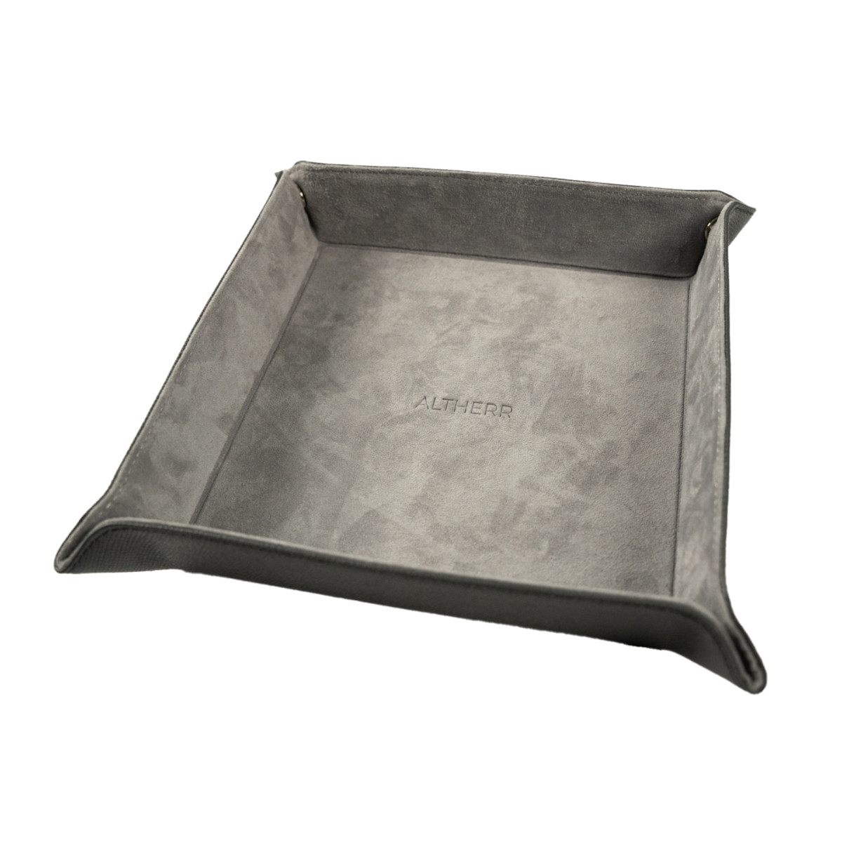 ALTHERR Lederablage aus Saffiano & Wildleder Grau