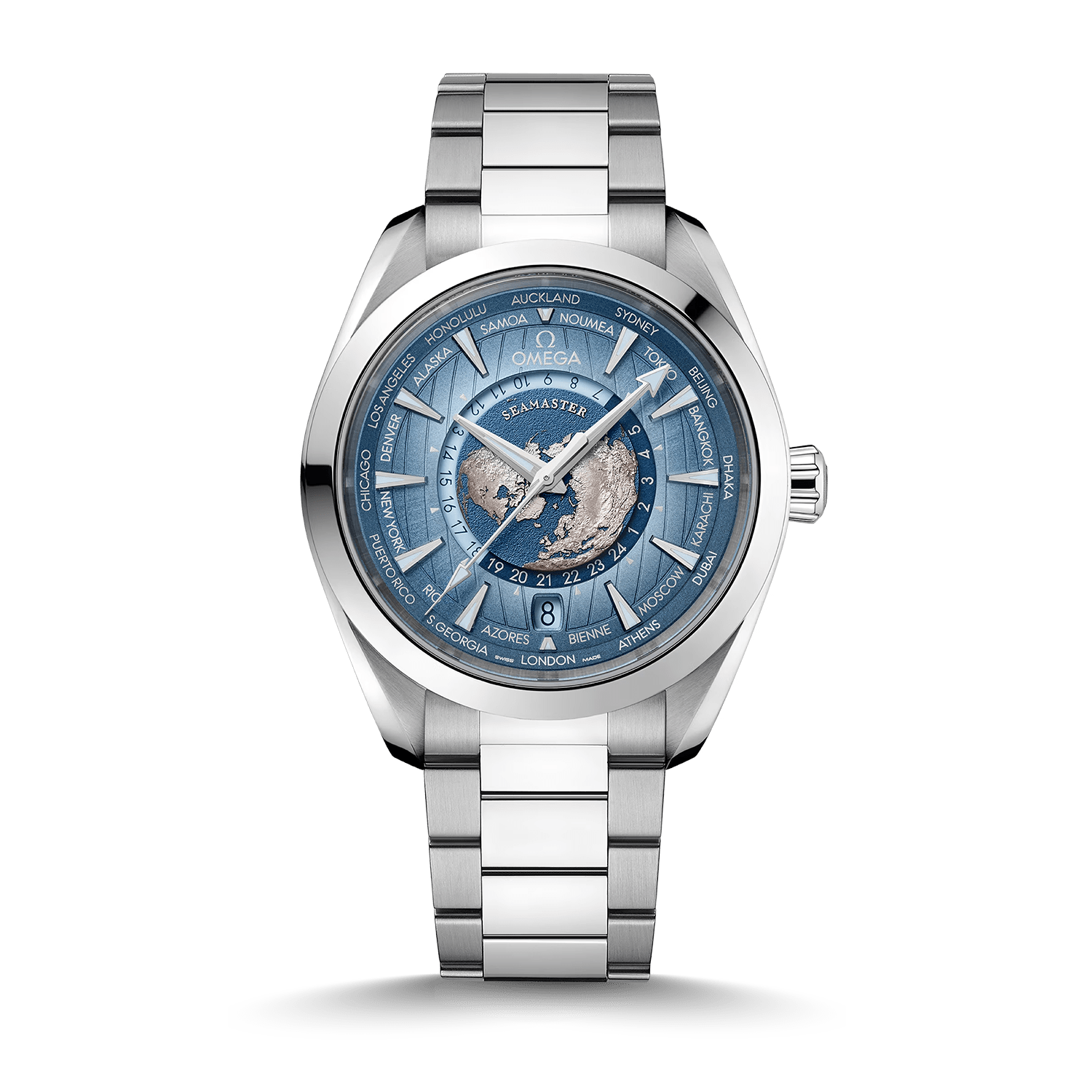 OMEGA Seamaster Aqua Terra GMT Worldtimer Summer Blue 43