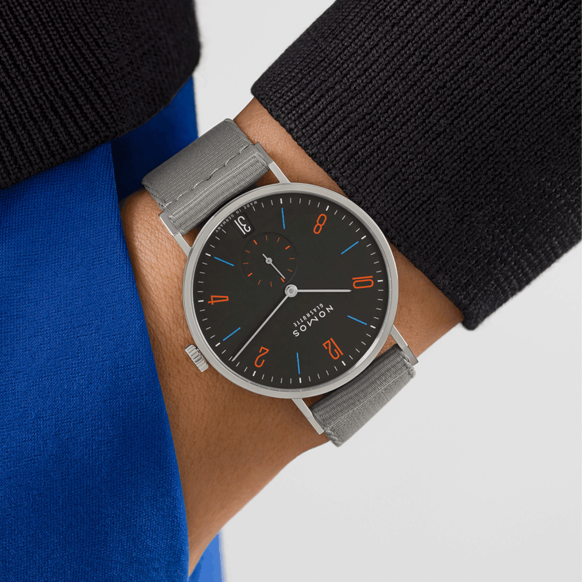 NOMOS Glashütte Tangente 38 Datum Dunkelbunt Produktbild main 2