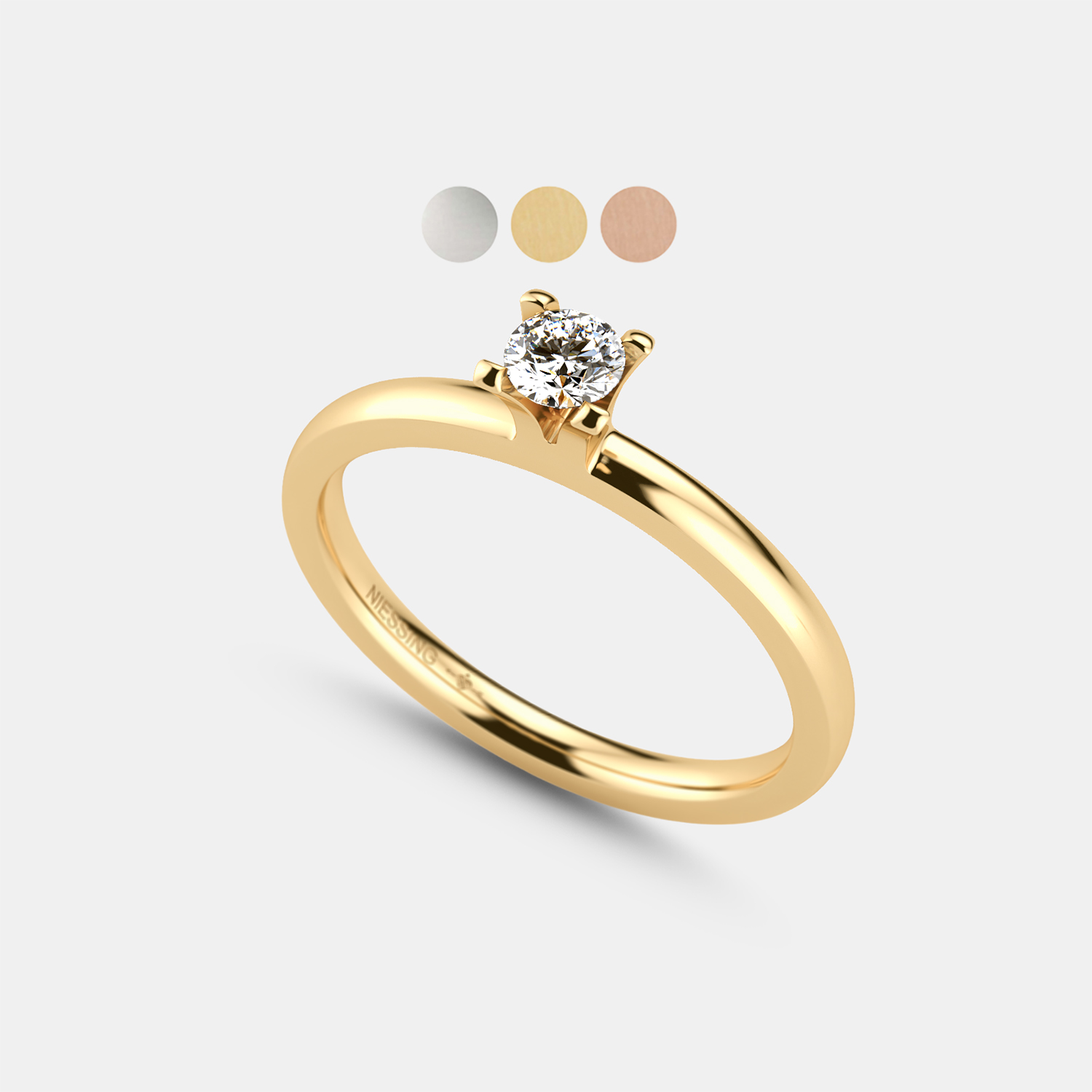 NIESSING Amatis Verlobungsring – 4 Krappen – Platin 0,16 ct Produktbild main 0