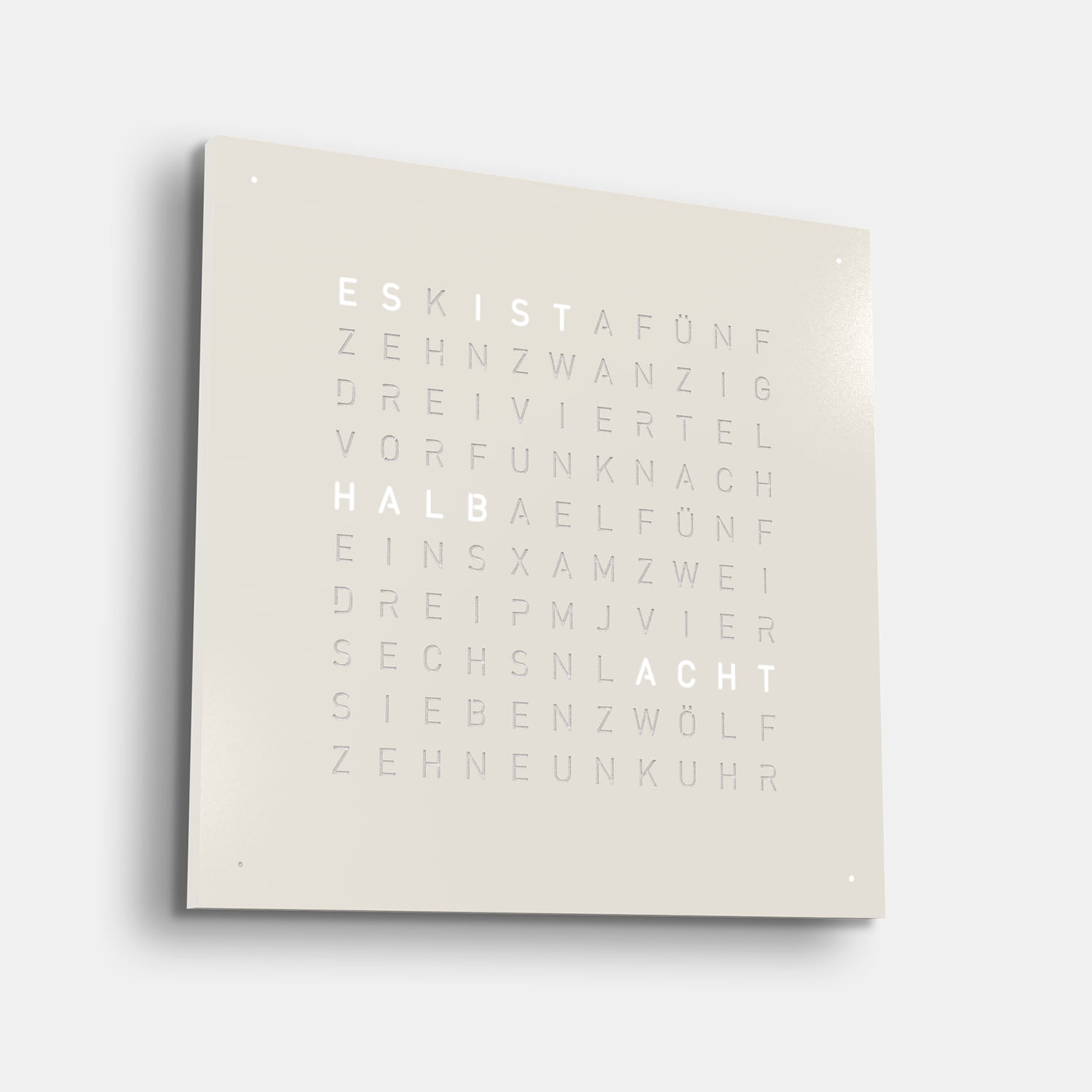 QLOCKTWO EARTH 45 White Pepper – Weißer Korpus Produktbild main 2