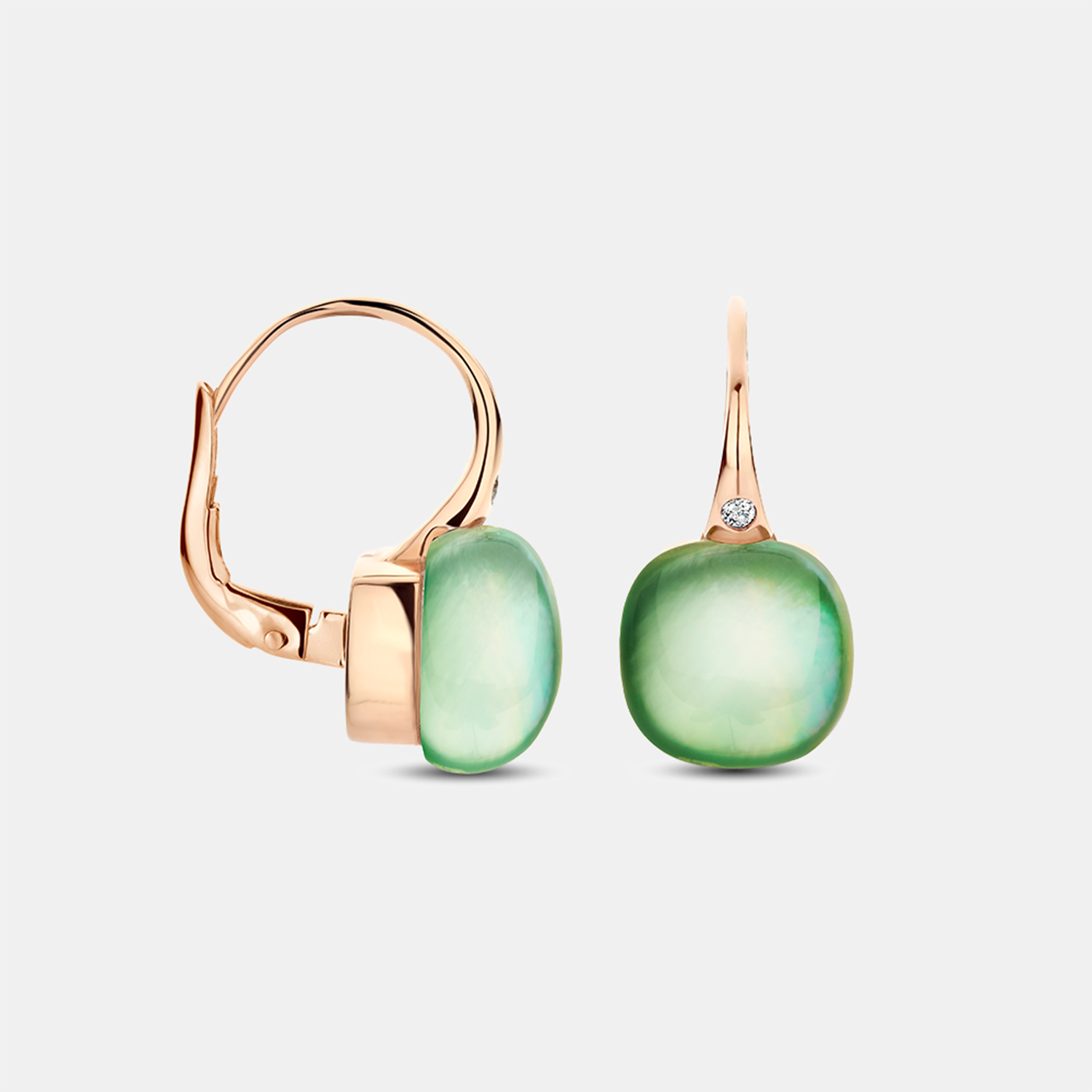 Bigli Mini Sweety Ohrringe mit grüner Aventurin und Zitronenquarz Produktbild main 1