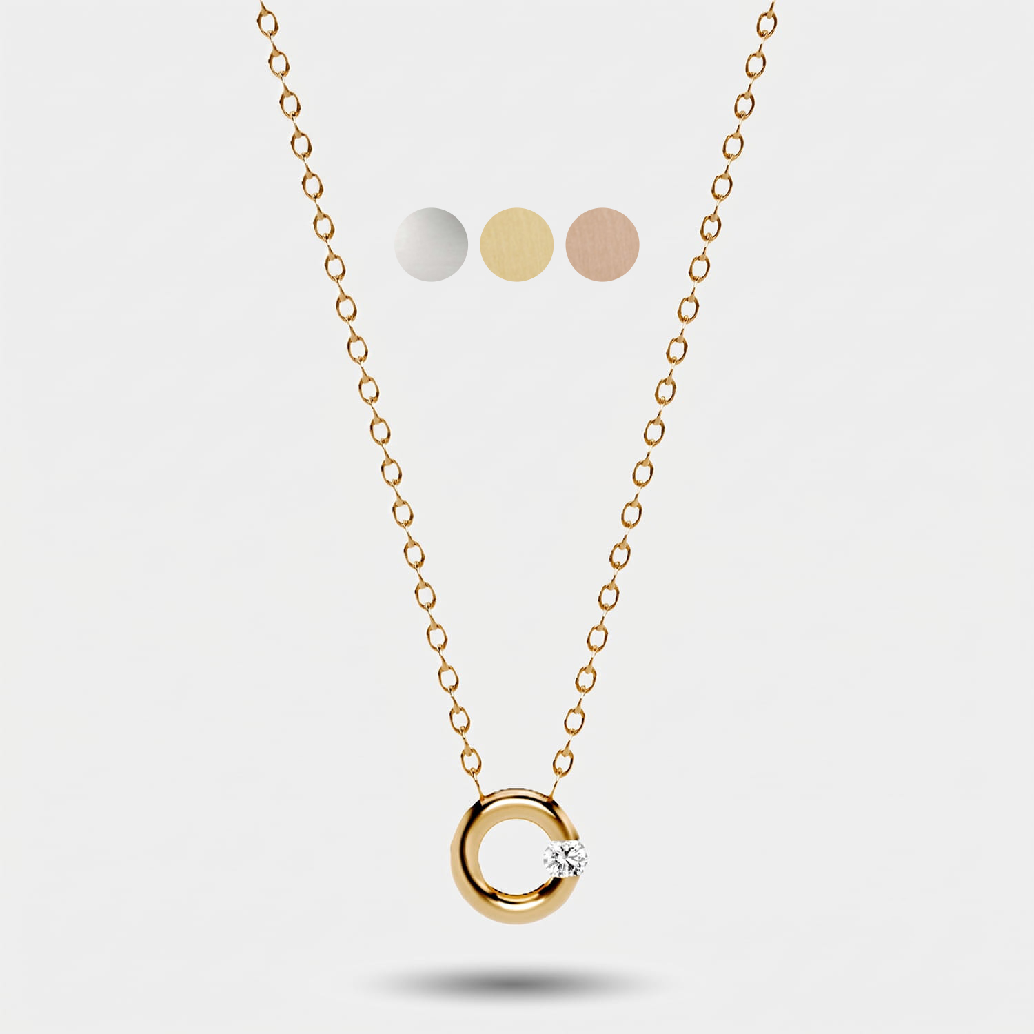NIESSING Spannring® Kette Platin 0,03 ct. – 45 cm Länge Produktbild main 0