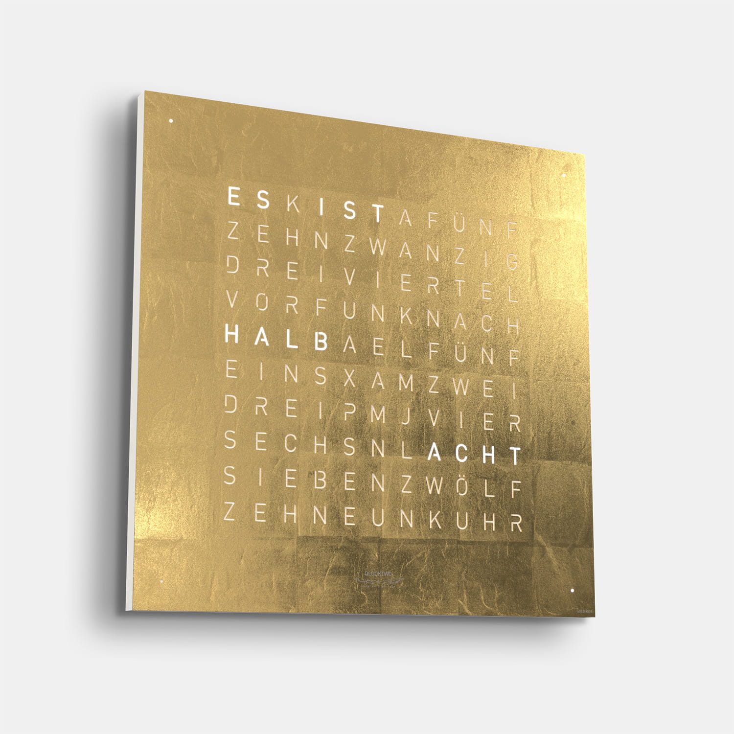 QLOCKTWO EARTH 45 Creator's Edition Gold  – Weißer Korpus Produktbild main 2