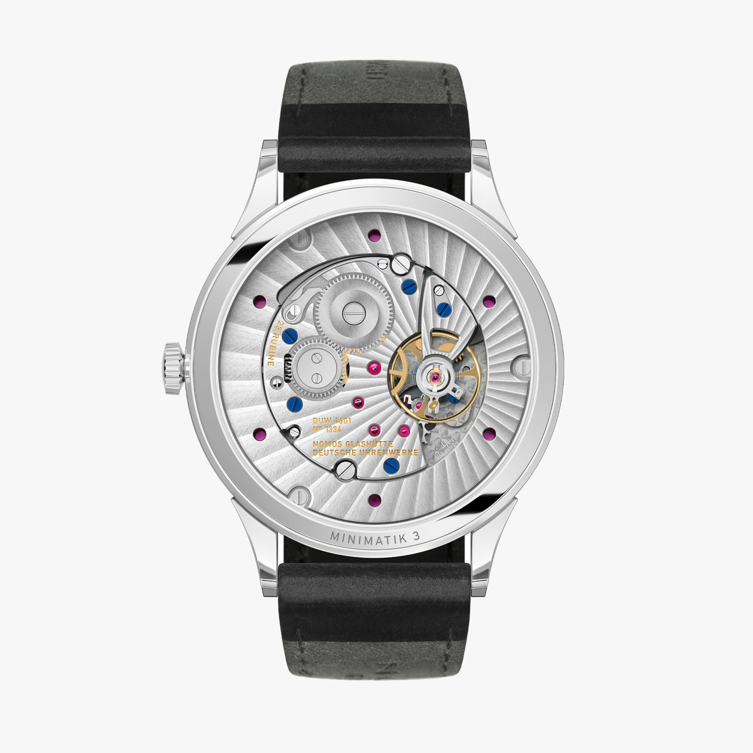 NOMOS Glashütte Minimatik 39 Datum Blau Produktbild main 1