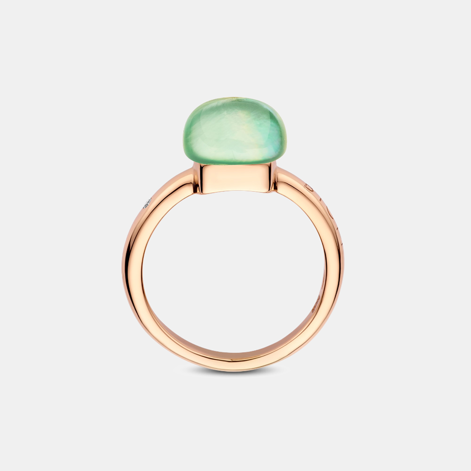 Bigli Mini Sweety Ring mit grüner Aventurin und Zitronenquarz – Ringweite 57 Produktbild main 1