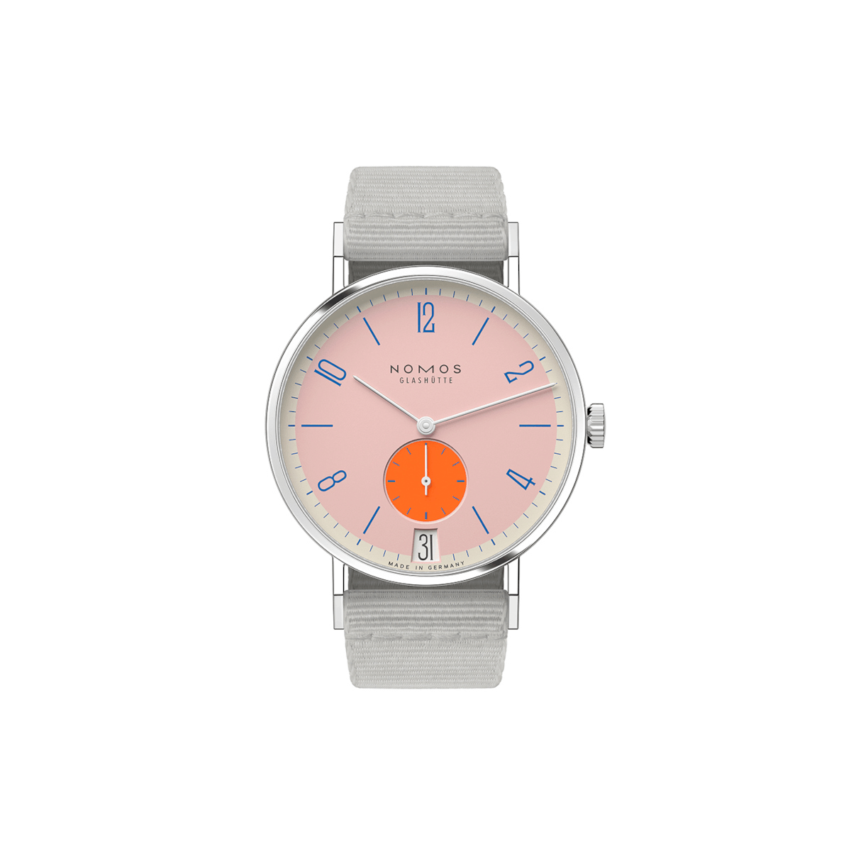 NOMOS Glashütte Tangente 38 Datum Flamingopink Produktbild main 0