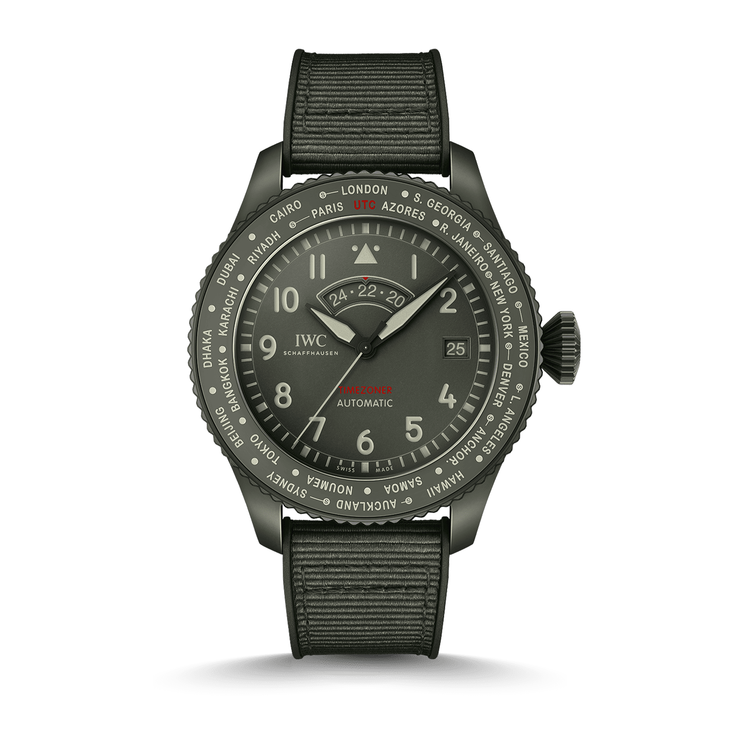 IWC Schaffhausen Pilot's Watch Timezoner Top Gun Woodland