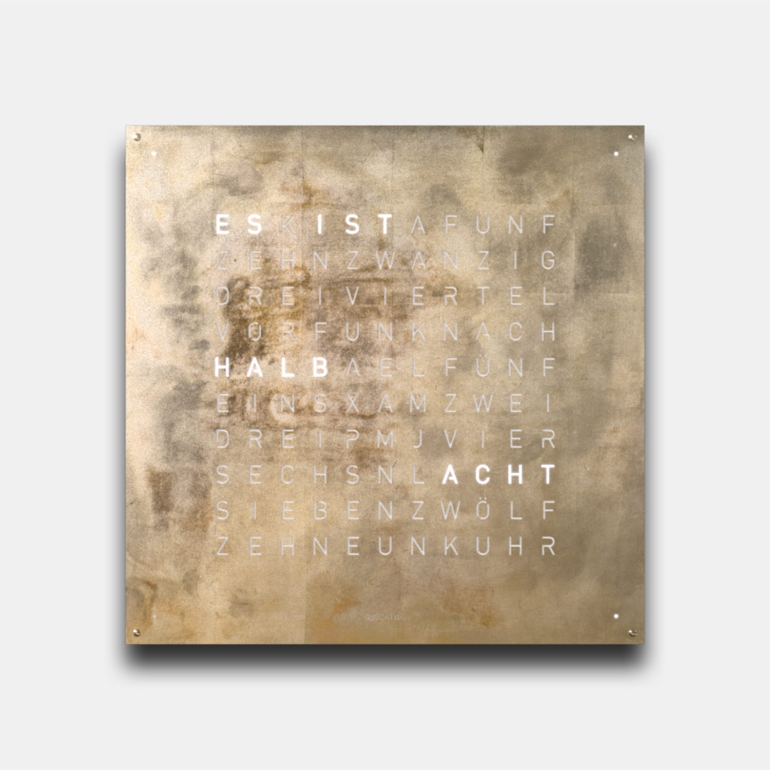 QLOCKTWO EARTH 90 Creator's Edition Silver & Gold – Weißer Korpus Produktbild main 0