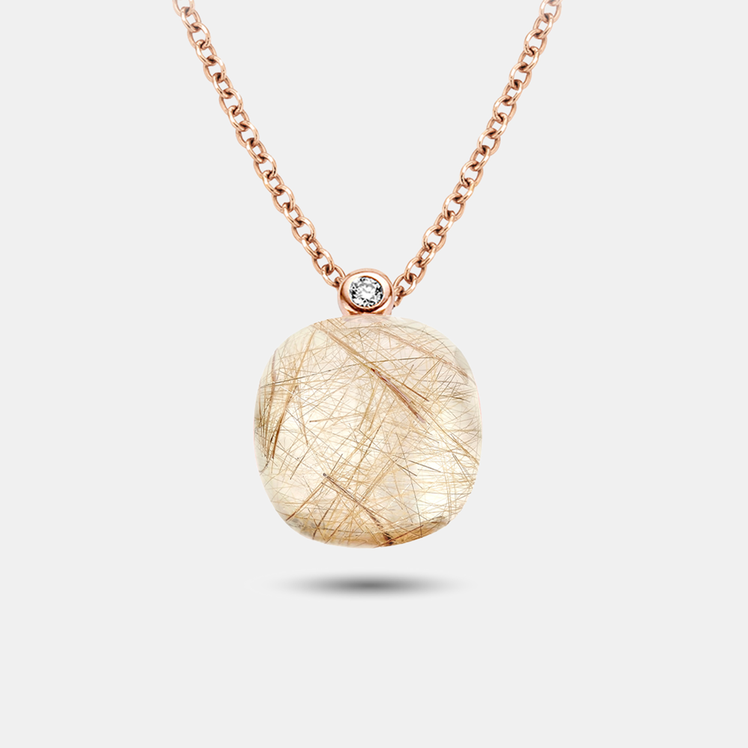 Bigli Mini Sweety Kette mit Anhänger mit Rutilquarz und Perlmutt Bigli Mini Sweety Kette mit Anhänger mit Rutilquarz und Perlmutt