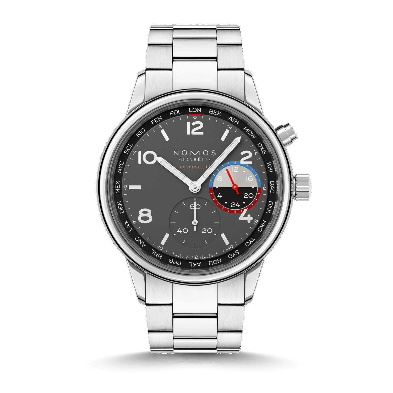 NOMOS Glashütte Club Sport neomatik Weltzeit Volcano Produktbild main 0