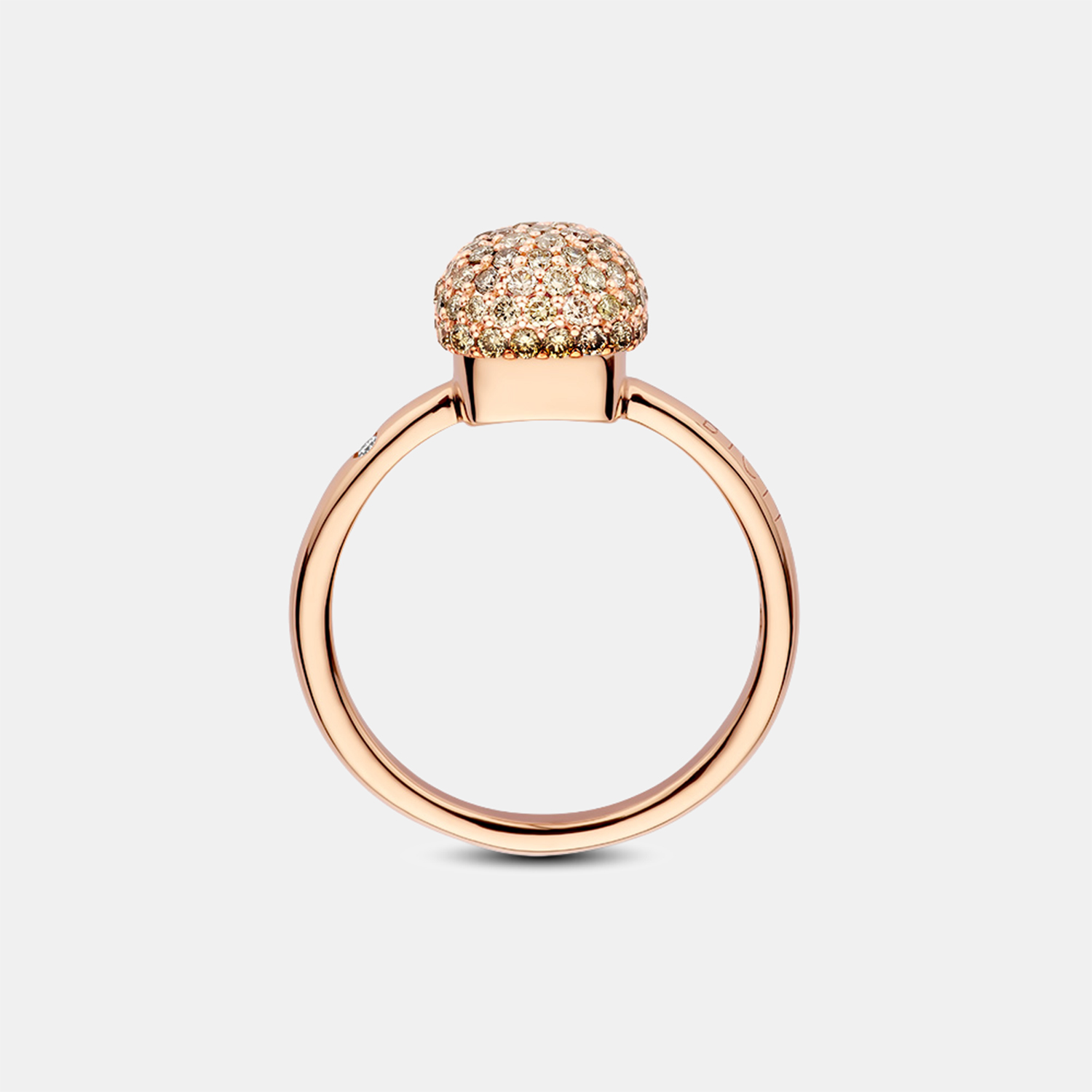 Bigli Mini Sweety Ring Klein mit braunen Diamanten – Ringweite 57 Produktbild main 1
