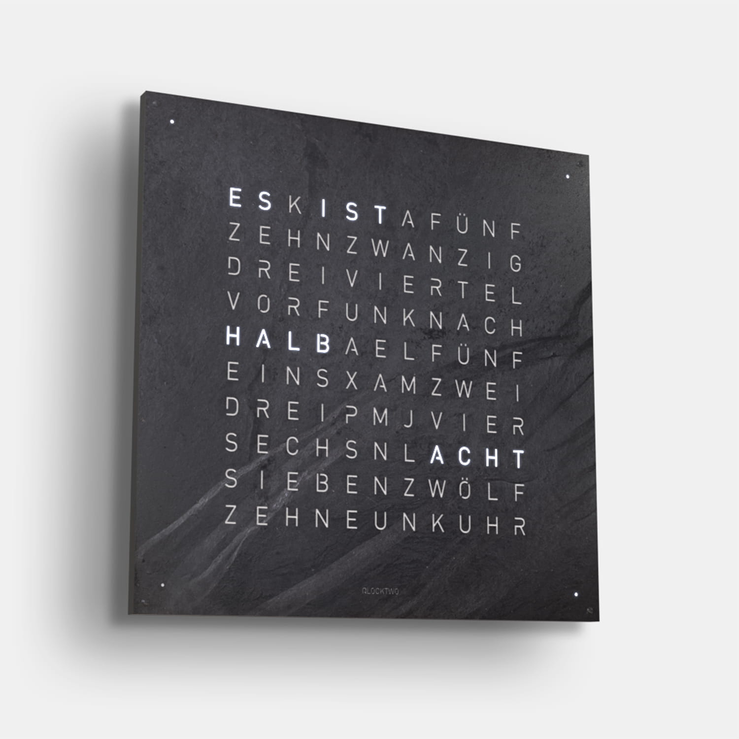 QLOCKTWO EARTH 90 Creator's Edition Metamorphite – Weißer Korpus Produktbild main 1