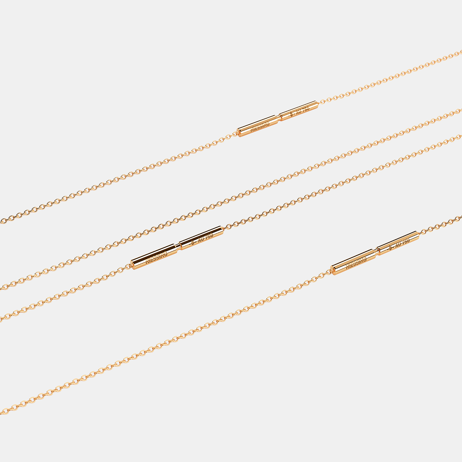 Niessing Diamond Wave Anhänger mit Kette – Gelbgold Produktbild main 4