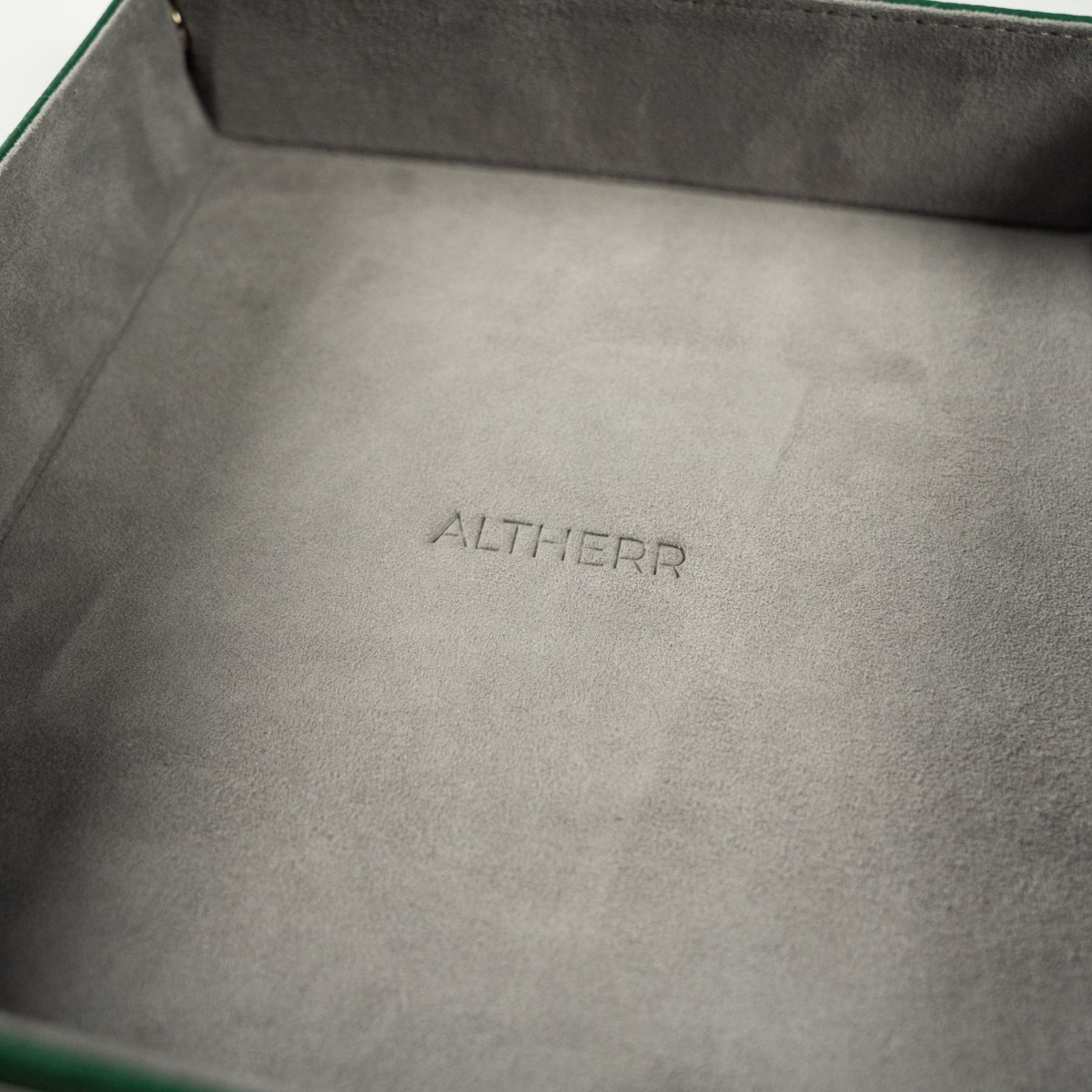 ALTHERR Lederablage aus Togo- & Wildleder Grün Produktbild main 2