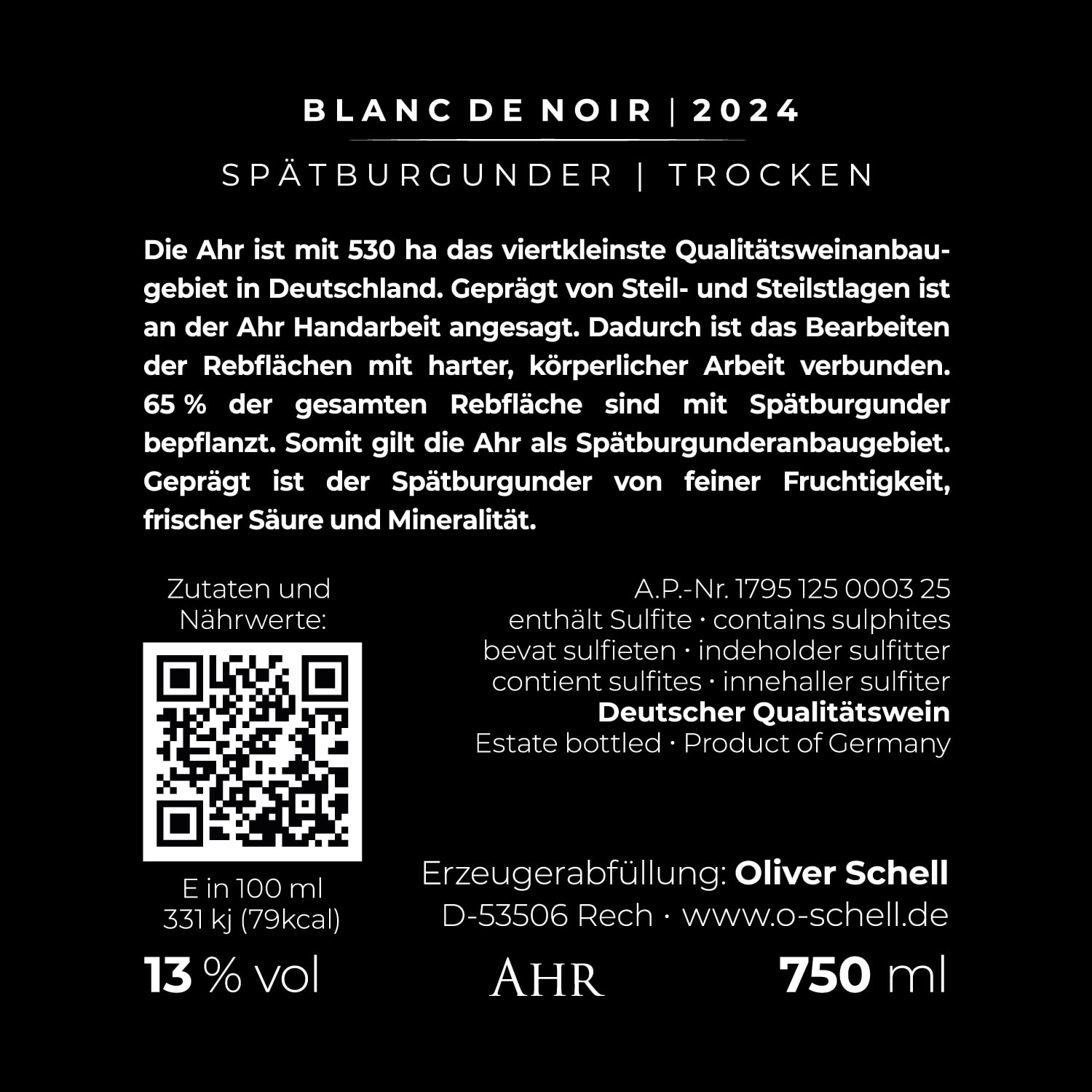 ALTHERR Spätburgunder Blanc de Noir trocken – 1 Flasche Produktbild main 3