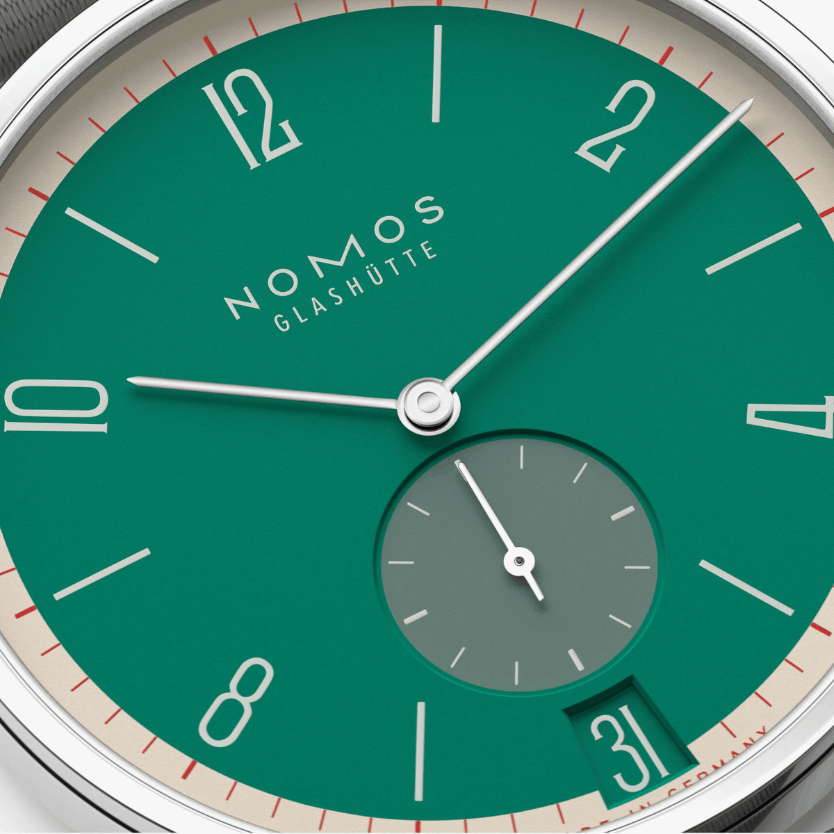 NOMOS Glashütte Tangente 38 Datum Schlossgrün Produktbild main 2