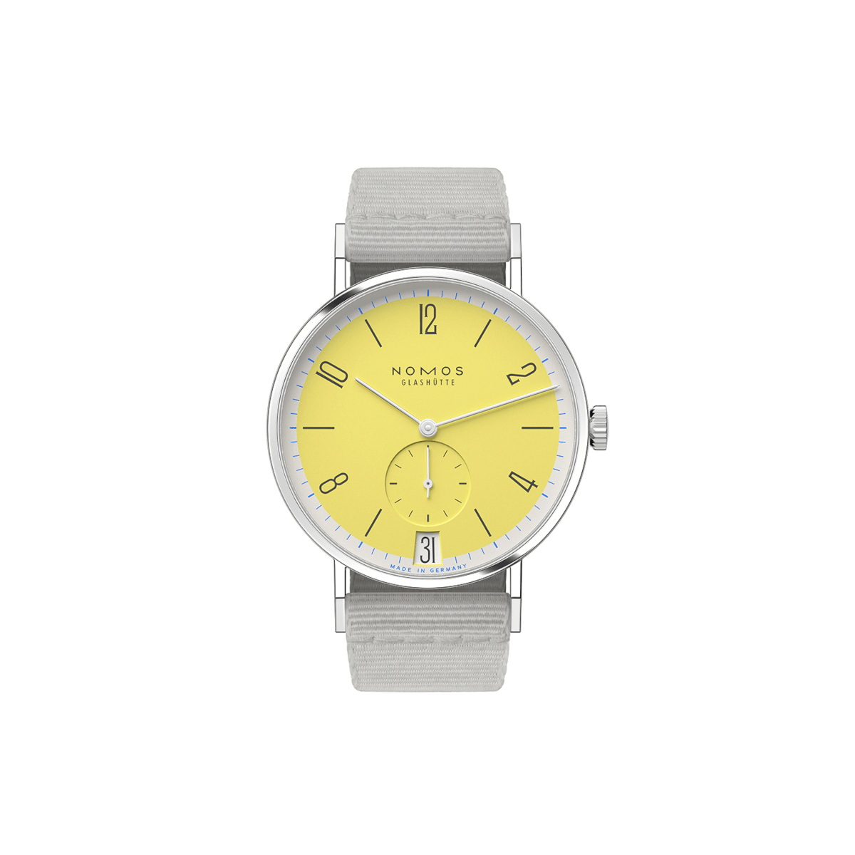NOMOS Glashütte Tangente 38 Datum Kanari Produktbild main 0